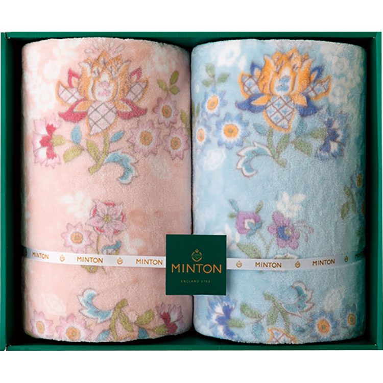 MINTON ニューマイヤーポリエステル毛布 2枚　 ピンク ブルー ミントン・ニューマイヤー毛布2枚セット|ギフト|小田急百貨店