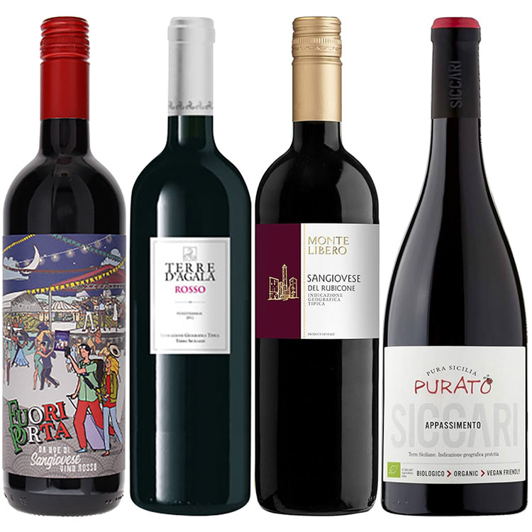 ワイン イタリア産赤ワイン 品種別４本セット|月末お買い得セール