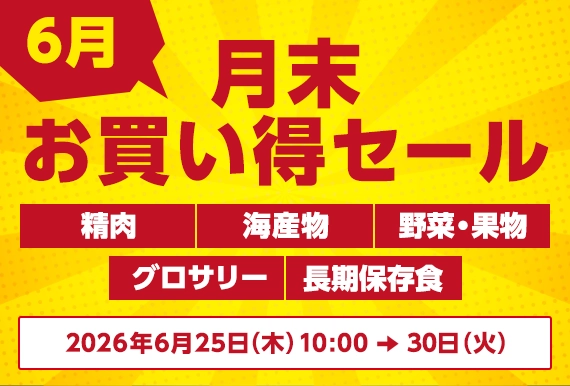 月末お買い得セール