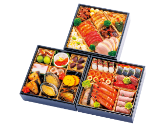 なすび亭 & オステリアルッカ 東４丁目 & 赤坂 四川飯店 和洋中コラボおせち 三段重