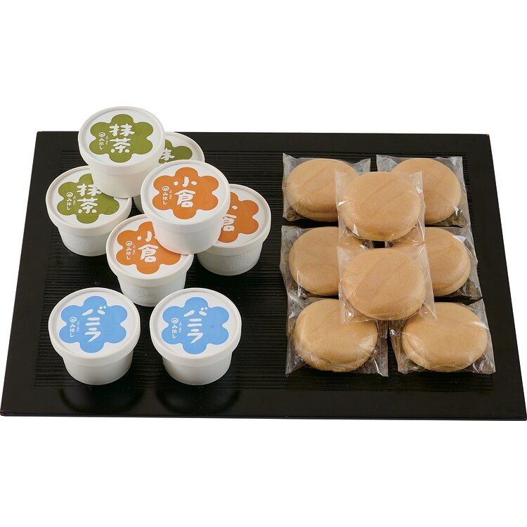 ＜上野公園前・あんみつ　みはし＞和風カップアイス・最中セット