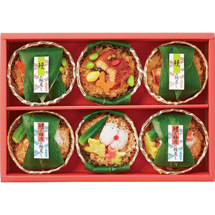 ＜京料理・美濃吉＞鰻の飯蒸しと鱧と梅肉の飯蒸し
