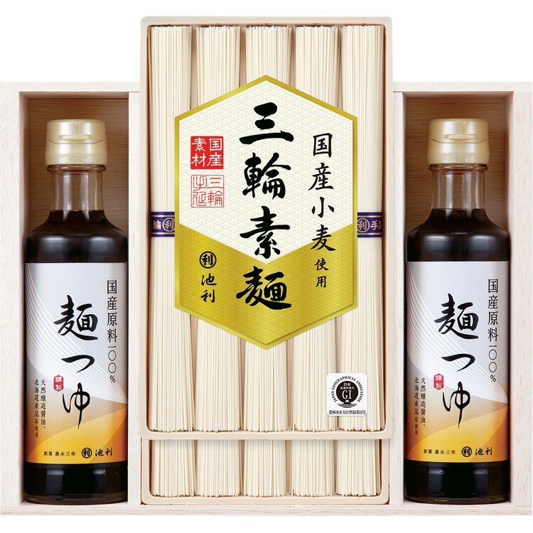 ＜池利＞日本の素材を使った三輪素麺・麺つゆ詰合せＩＤＮ－３０