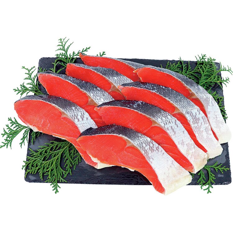 ＜下関唐戸市場・林商店＞鮭の王様・天然紅鮭８切（個包装）