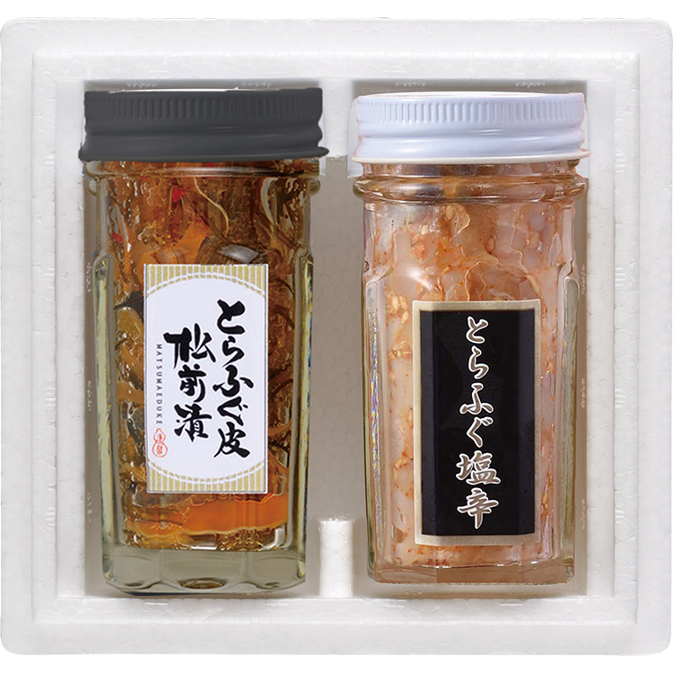 ＜関とら本店＞とらふく塩辛ととらふく皮松前漬け