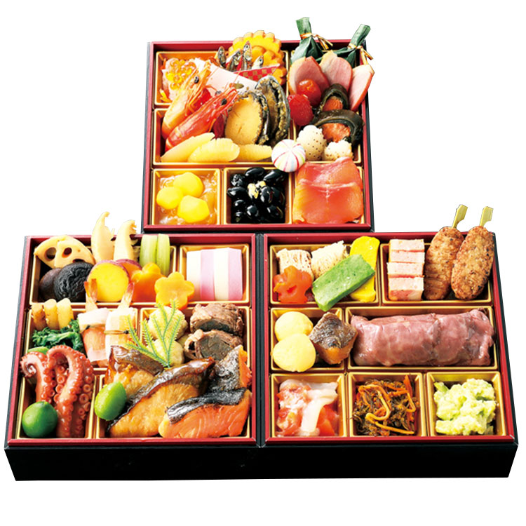 ３１８＜鮎家＞監修和風おせち料理三段重（冷凍）