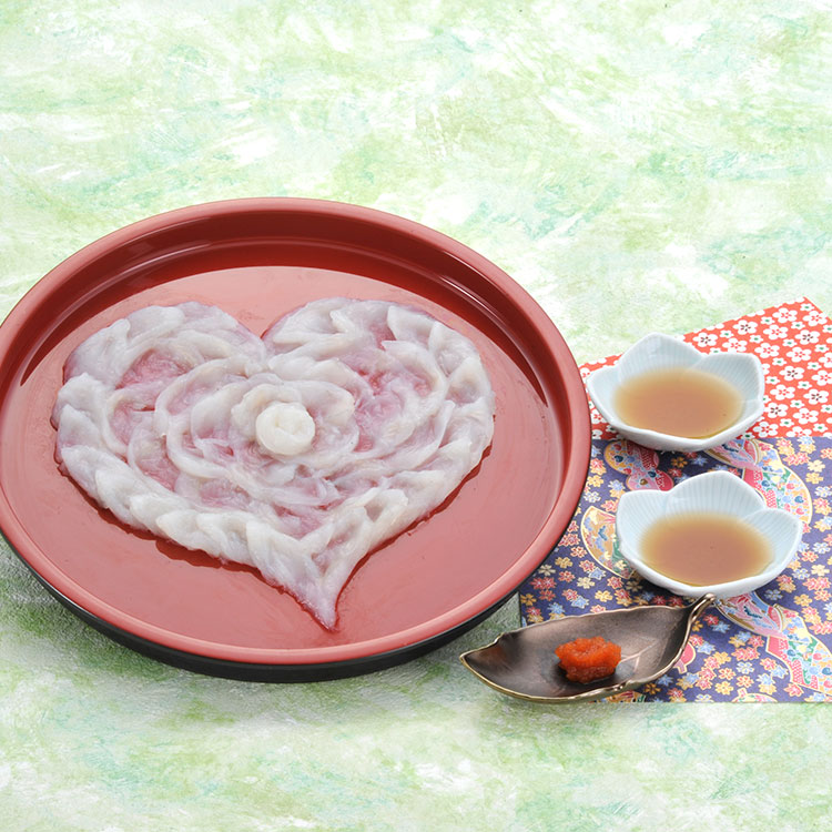 山口県萩産活〆まふく刺身ハート盛り
