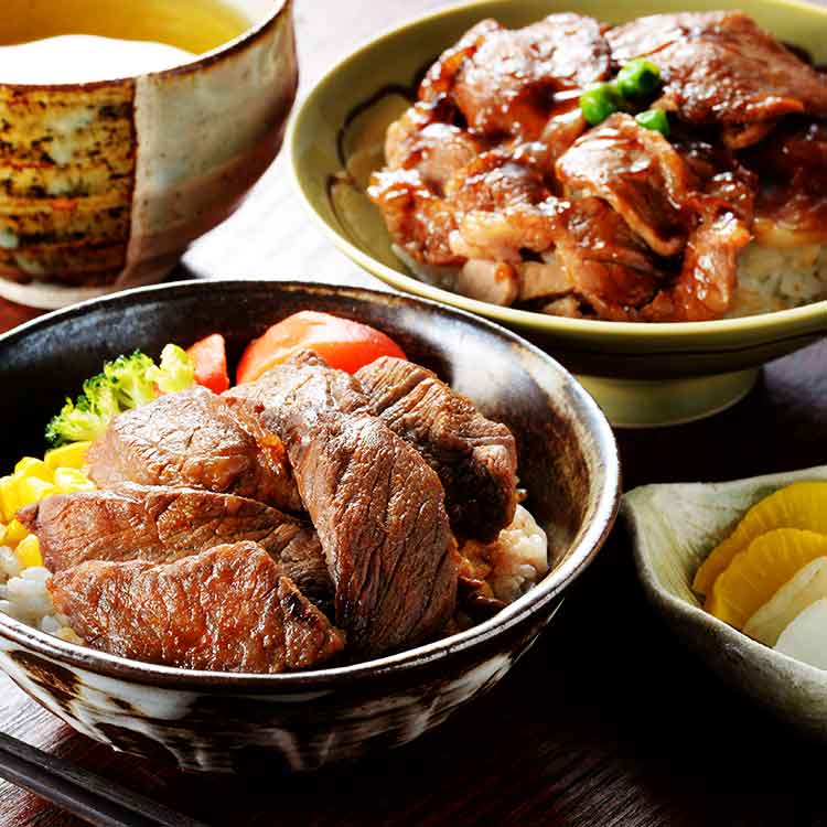 北海道産牛ステーキ丼＆豚丼　ＧＢ２