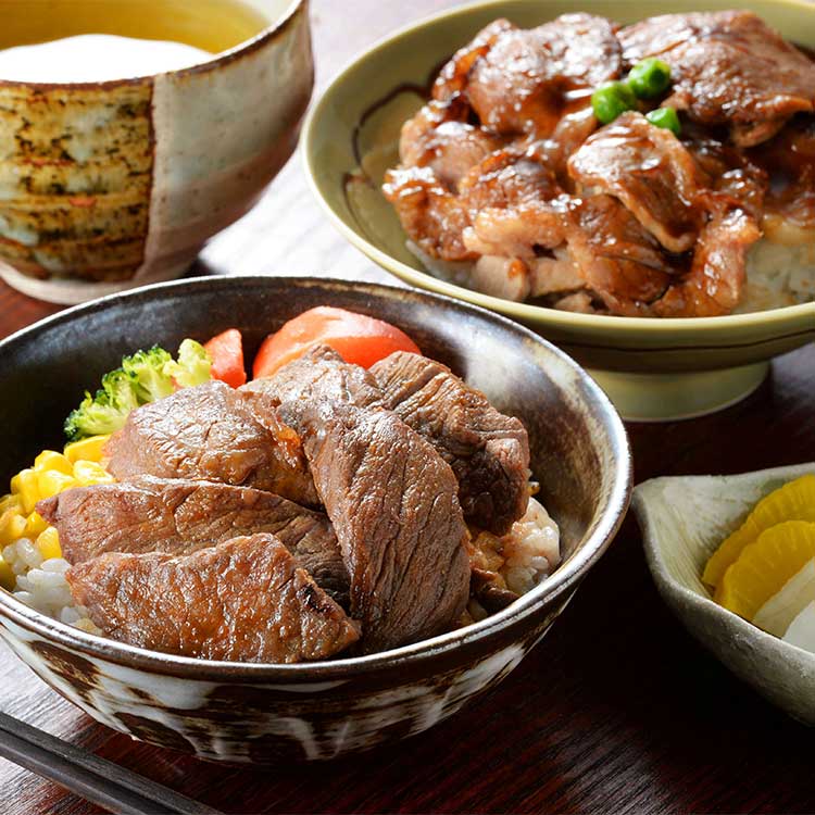 北海道産牛ステーキ丼＆豚丼