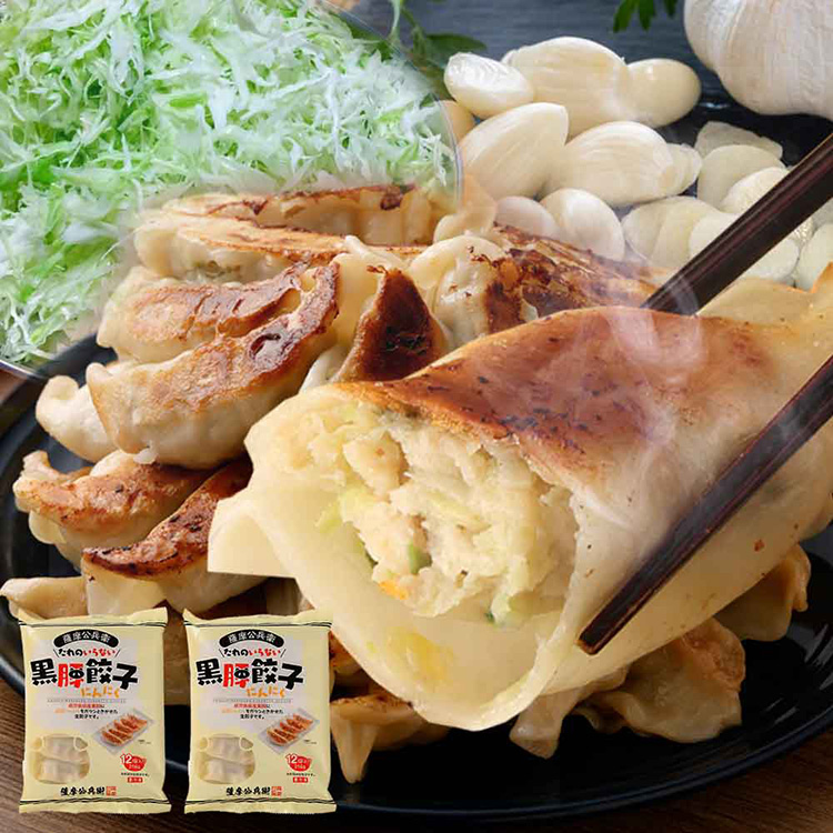 ［薩摩川内市観光物産協会］黒豚餃子にんにく１２個入り×２袋