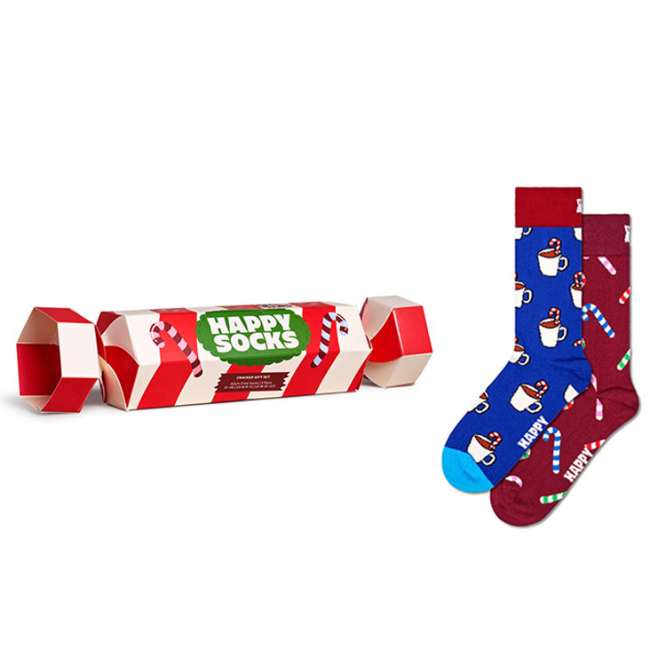 ［ハッピーソックス］Ｈｏｌｉｄａｙ　Ｓｔｒｉｐｅｄ　Ｃｒａｃｋｅｒソックス　ギフトセット（２足セット）