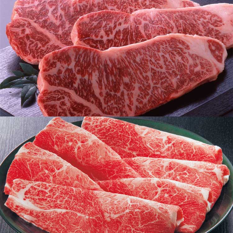 ［柿安］【いい肉の日】黒毛和牛　ステーキ・すき焼ごちそうセット