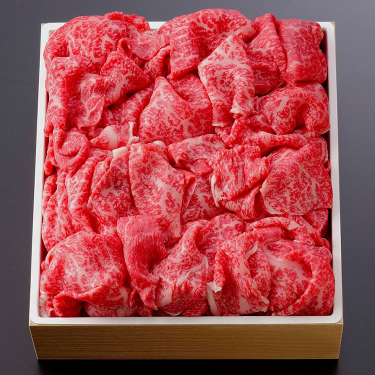 ［柿安］松阪牛　すき焼切り落とし（木目箱包装）