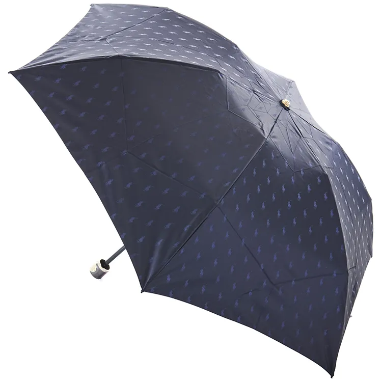 ［ポロラルフローレン］ポロポニーロゴジャカード婦人折り畳みミニ雨傘（10326‐02‐77）（配送箱付） ネイビーブルー ［ポロラルフローレン］ポロポニーロゴジ
