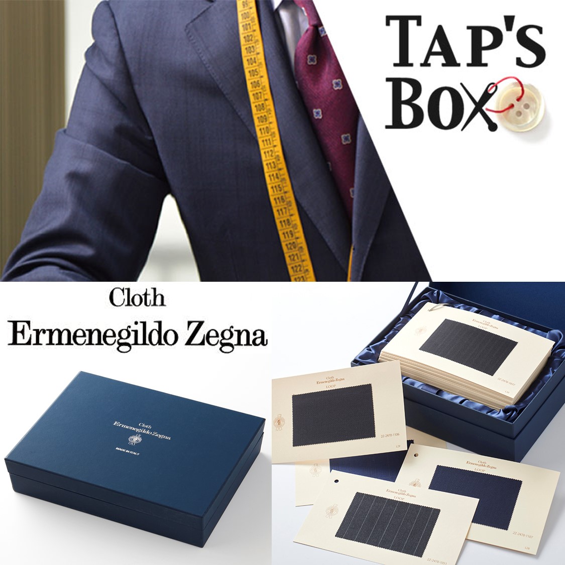 ［ＴＡＰ’Ｓ　ＢＯＸ］ＺＥＧＮＡ（ゼニア）生地　オーダースーツ福袋