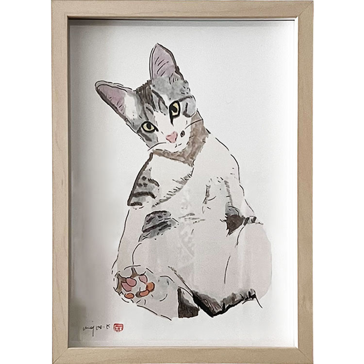 ［ｎｅｋｏ－ｔｏ－ｋｙｏ］川上麻衣子　イラストプリント画