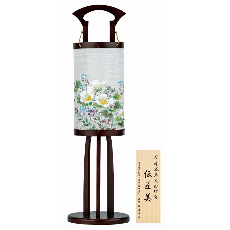 ★【岐阜提灯】やすらぎ行灯（芙蓉に桔梗）