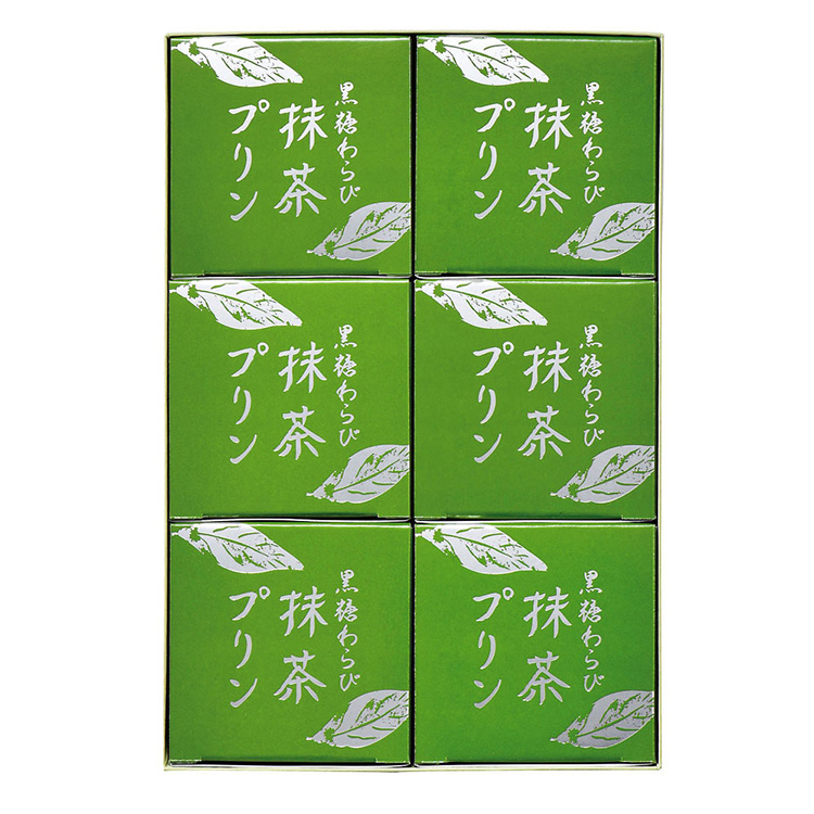 ★［京菓匠　鶴屋吉信］黒糖わらび抹茶プリン６個入