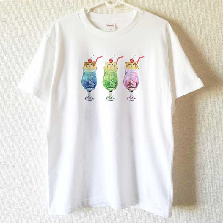 ［オトン］猫のクリームソーダＴシャツ　Ｓサイズ