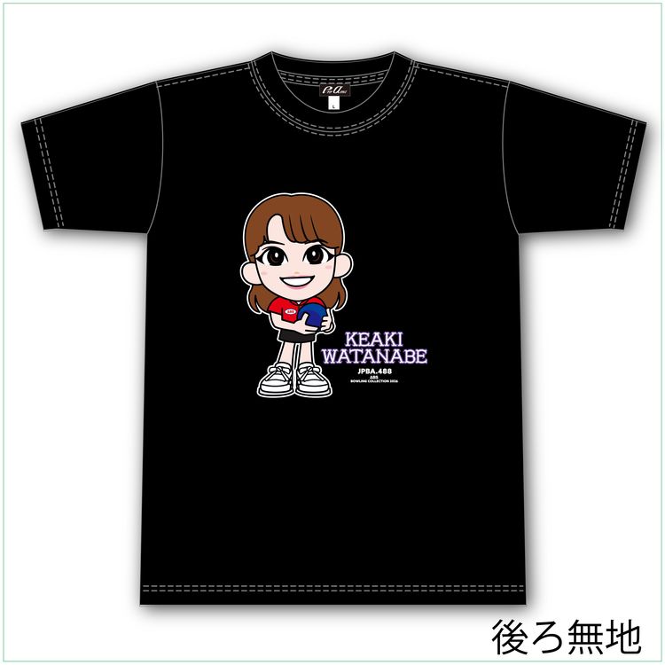 ［小田急百貨店×ＡＢＳ］人気女子プロボウラー　渡辺けあき　プロ限定キャラＴシャツ　Ｍ
