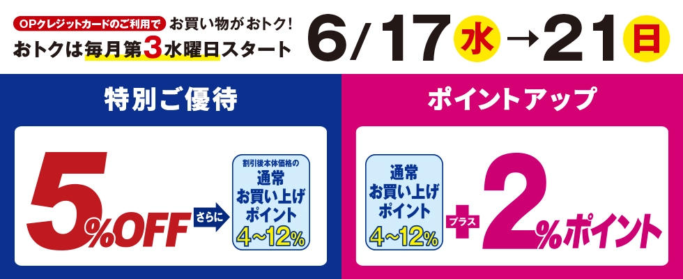 ＯＰ優待・ポイントアップ