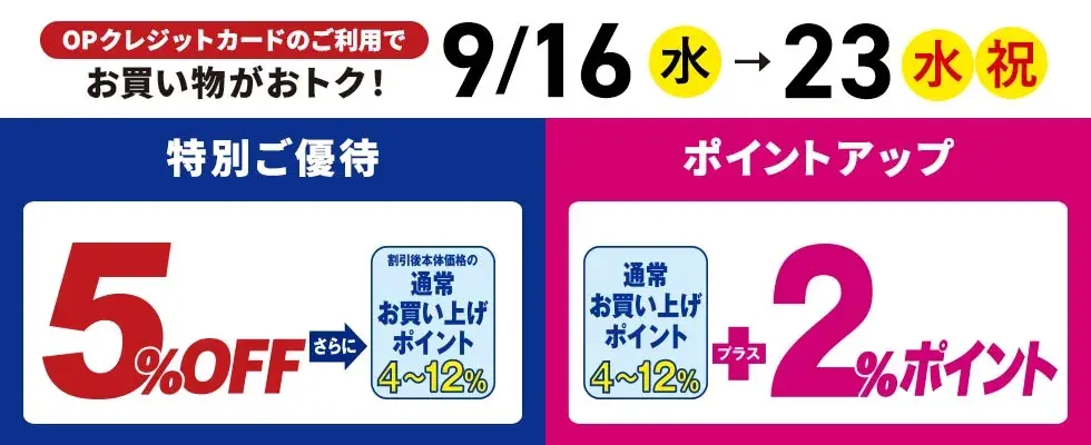 ＯＰ優待・ポイントアップ