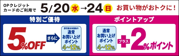 ＯＰ優待・ポイントアップ