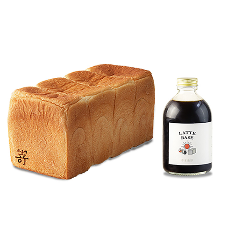 ［高級食パン専門店嵜本］極美“ナチュラル”食パンとラテベースのセット